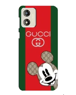 Чехол для Motorola MOTO G13 с картинкой «Gucci — полосы и Микки»