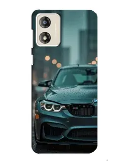 Чехол для Motorola MOTO G13 с картинкой «BMW в огнях города»