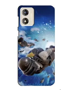 Чехол для Motorola MOTO G13 с картинкой «Десант PUBG — прыжок»
