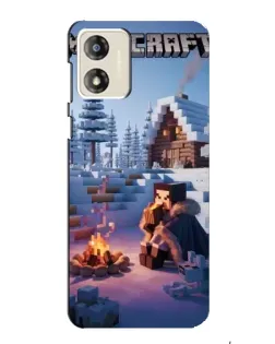 Чехол для Motorola MOTO G13 с картинкой «Зимний Minecraft»