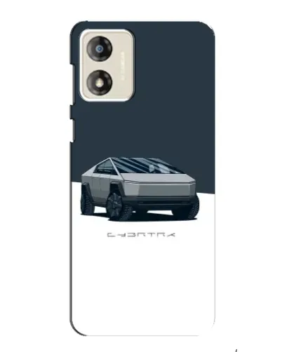 Чехол для Motorola MOTO G13 с картинкой «Серебристый Cybertruck Tesla»