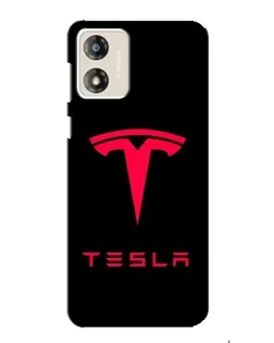 Чехол для Motorola MOTO G13 с картинкой «Tesla Red Logo»