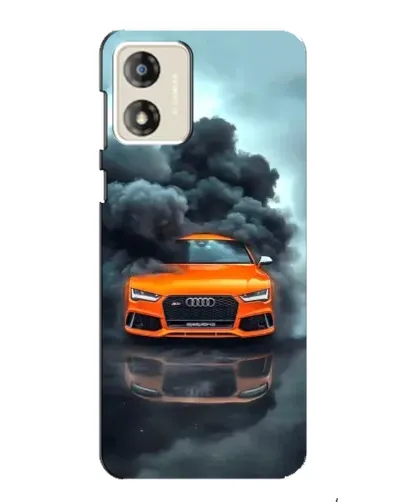 Чехол для Motorola MOTO G13 с картинкой «Audi в облаках дыма»