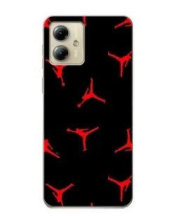 Чехол для Motorola MOTO G14 с картинкой «Jordan Red Pattern» Чехол для Motorola MOTO G14 с картинкой «Jordan Red Pattern»