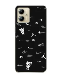 Чехол для Motorola MOTO G14 с картинкой «Nike Black Pattern» Чехол для Motorola MOTO G14 с картинкой «Nike Black Pattern»
