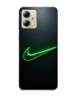 Чехол для Motorola MOTO G14 с картинкой «Неоновый контур Nike»