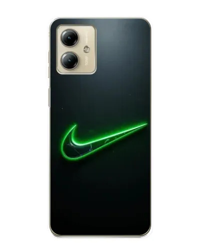 Чехол для Motorola MOTO G14 с картинкой «Неоновый контур Nike»