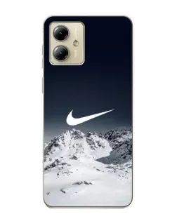 Чехол для Motorola MOTO G14 с картинкой «Nike — зимние горы» Чехол для Motorola MOTO G14 с картинкой «Nike — зимние горы»