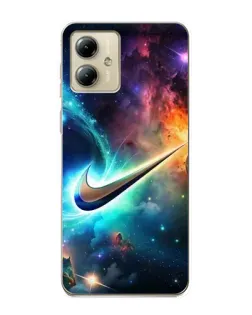 Чехол для Motorola MOTO G14 с картинкой «Космический Nike Swoosh» Чехол для Motorola MOTO G14 с картинкой «Космический Nike Swoosh»