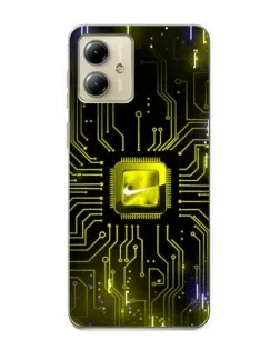 Чехол для Motorola MOTO G14 с картинкой «Nike — золотая искра» Чехол для Motorola MOTO G14 с картинкой «Nike — золотая искра»