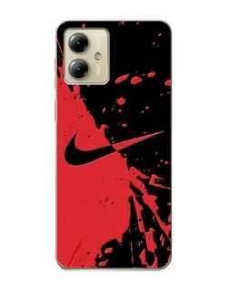 Чехол для Motorola MOTO G14 с картинкой «Красные брызги Nike» Чехол для Motorola MOTO G14 с картинкой «Красные брызги Nike»
