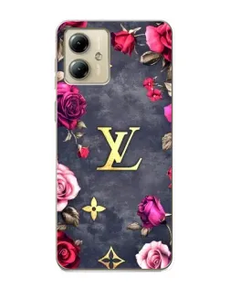 Чехол для Motorola MOTO G14 с картинкой «Цветочный Louis Vuitton»