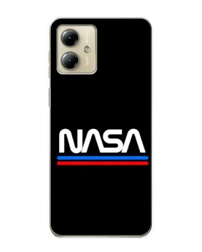 Чехол для Motorola MOTO G14 с картинкой «NASA — классика Red Blue» Чехол для Motorola MOTO G14 с картинкой «NASA — классика Red Blue»