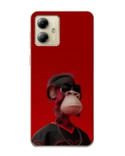 Чехол для Motorola MOTO G14 с картинкой «Bored Ape в красном» Чехол для Motorola MOTO G14 с картинкой «Bored Ape в красном»