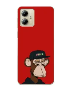 Чехол для Motorola MOTO G14 с картинкой «Bored Ape — красный фон» Чехол для Motorola MOTO G14 с картинкой «Bored Ape — красный фон»