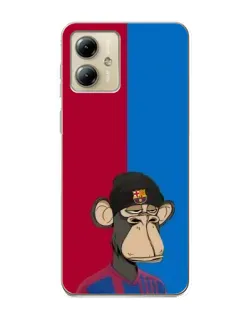 Чехол для Motorola MOTO G14 с картинкой «Bored Ape — фанат Барсы» Чехол для Motorola MOTO G14 с картинкой «Bored Ape — фанат Барсы»