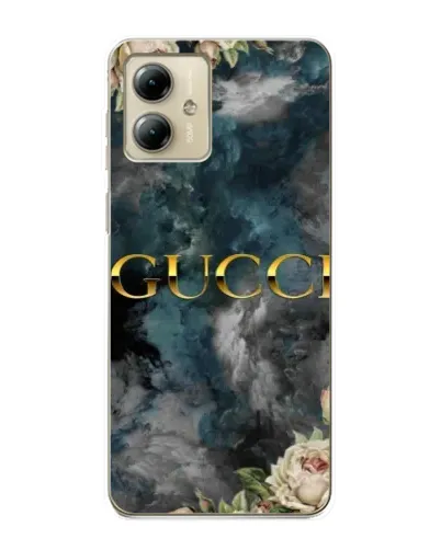 Чехол для Motorola MOTO G14 с картинкой «Абстрактные цветы Gucci» Чехол для Motorola MOTO G14 с картинкой «Абстрактные цветы Gucci»