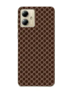 Чехол для Motorola MOTO G14 с картинкой «Gucci — шоколадная сетка»