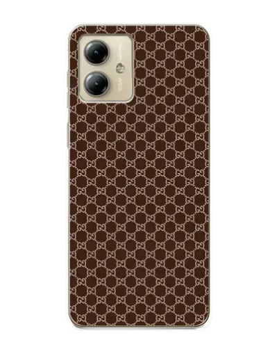 Чехол для Motorola MOTO G14 с картинкой «Gucci — шоколадная сетка» Чехол для Motorola MOTO G14 с картинкой «Gucci — шоколадная сетка»