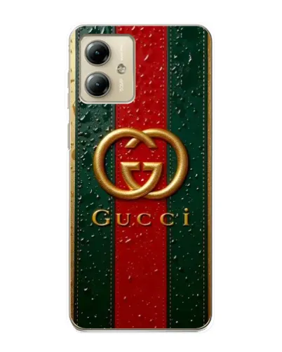 Чехол для Motorola MOTO G14 с картинкой «Gucci — фирменная полоса и золото» Чехол для Motorola MOTO G14 с картинкой «Gucci — фирменная полоса и золото»
