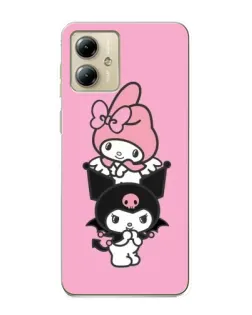 Чехол для Motorola MOTO G14 с картинкой «My Melody и Kuromi»