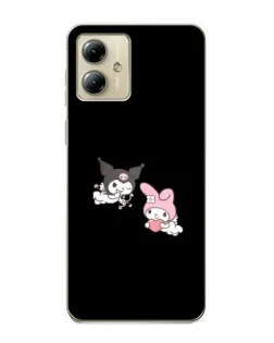 Чехол для Motorola MOTO G14 с картинкой «My Melody и Kuromi»
