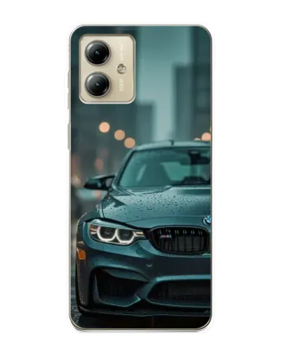 Чехол для Motorola MOTO G14 с картинкой «BMW в огнях города» Чехол для Motorola MOTO G14 с картинкой «BMW в огнях города»