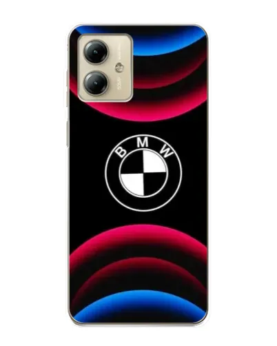 Чехол для Motorola MOTO G14 с картинкой «Логотип BMW и неоновые дуги» Чехол для Motorola MOTO G14 с картинкой «Логотип BMW и неоновые дуги»