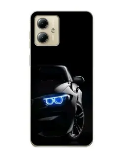 Чехол для Motorola MOTO G14 с картинкой «BMW — ночной взгляд»