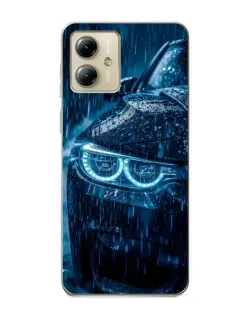 Чехол для Motorola MOTO G14 с картинкой «BMW под дождем»