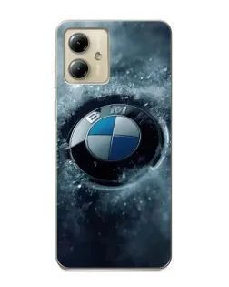 Чехол для Motorola MOTO G14 с картинкой «Логотип BMW — лед»
