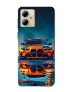 Чехол для Motorola MOTO G14 с картинкой «BMW — золотая эмблема»