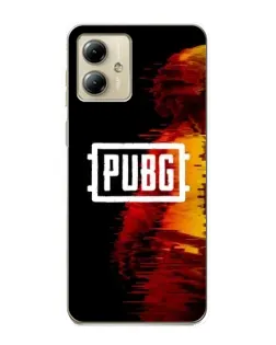 Чехол для Motorola MOTO G14 с картинкой «Яркий логотип PUBG»