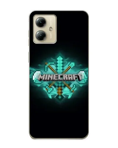 Чехол для Motorola MOTO G14 с картинкой «Minecraft Diamond лого» Чехол для Motorola MOTO G14 с картинкой «Minecraft Diamond лого»