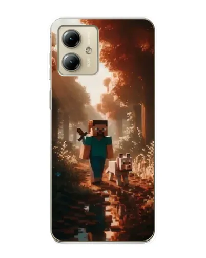 Чехол для Motorola MOTO G14 с картинкой «Стив в лесу» Чехол для Motorola MOTO G14 с картинкой «Стив в лесу»