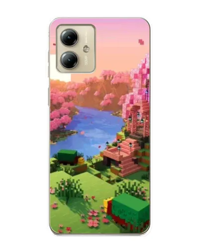 Чехол для Motorola MOTO G14 с картинкой «Розовое дерево Minecraft» Чехол для Motorola MOTO G14 с картинкой «Розовое дерево Minecraft»