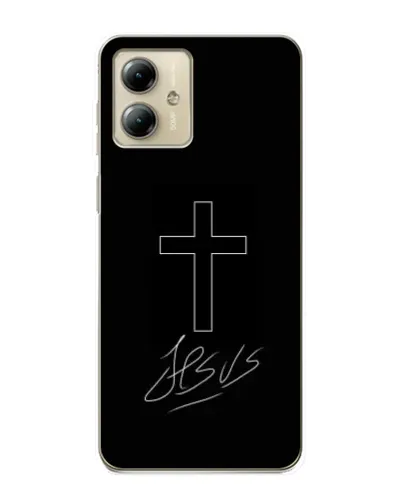 Чехол для Motorola MOTO G14 с картинкой «Графический крест Jesus» Чехол для Motorola MOTO G14 с картинкой «Графический крест Jesus»