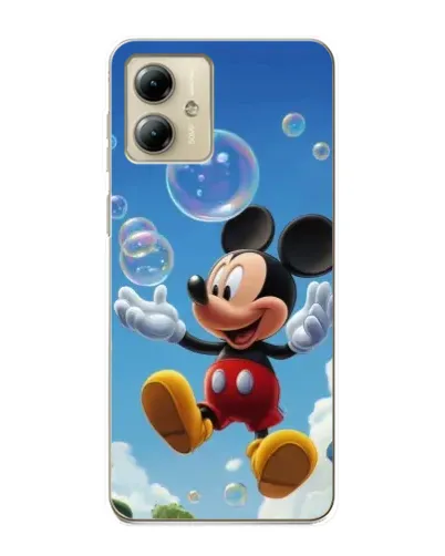 Чехол для Motorola MOTO G14 с картинкой «Mickey и мыльные пузыри»