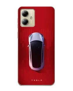Чехол для Motorola MOTO G14 с картинкой «Tesla Top View»