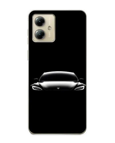 Чехол для Motorola MOTO G14 с картинкой «Фары Tesla Night» Чехол для Motorola MOTO G14 с картинкой «Фары Tesla Night»
