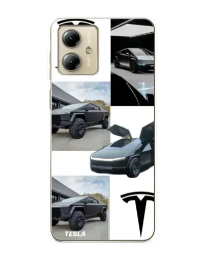 Чехол для Motorola MOTO G14 с картинкой «Коллаж Cybertruck Tesla» Чехол для Motorola MOTO G14 с картинкой «Коллаж Cybertruck Tesla»