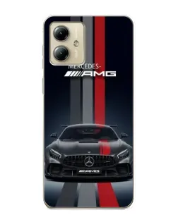 Чехол для Motorola MOTO G14 с картинкой «Mercedes — белый карбон»