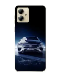 Чехол для Motorola MOTO G14 с картинкой «Ночной Mercedes EQ»