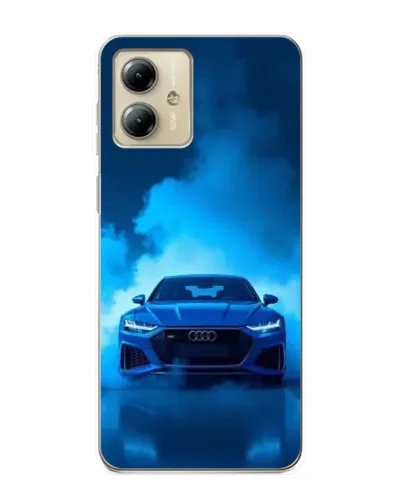 Чехол для Motorola MOTO G14 с картинкой «Audi — голубая энергия» Чехол для Motorola MOTO G14 с картинкой «Audi — голубая энергия»