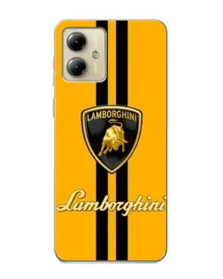 Чехол для Motorola MOTO G14 с картинкой «Lamborghini Stripe желтый»
