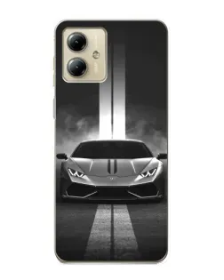 Чехол для Motorola MOTO G14 с картинкой «Lamborghini симметрия дорог»