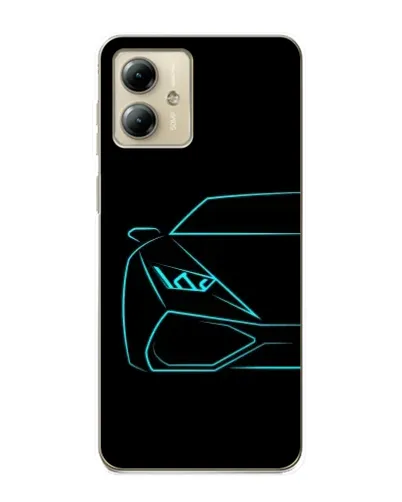 Чехол для Motorola MOTO G14 с картинкой «Голубой силуэт Lamborghini» Чехол для Motorola MOTO G14 с картинкой «Голубой силуэт Lamborghini»