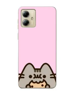 Чехол для Motorola MOTO G14 с картинкой «Pusheen и печенье»