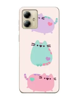 Чехол для Motorola MOTO G14 с картинкой «Pusheen трио» Чехол для Motorola MOTO G14 с картинкой «Pusheen трио»