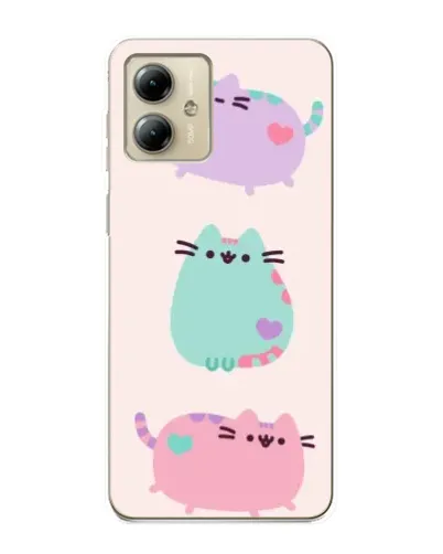 Чехол для Motorola MOTO G14 с картинкой «Pusheen трио»